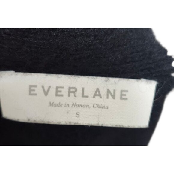 Everlane Wool Cashmere Button Oversized Black Ribbed Cardigan Sweater Small - Picture 9 of 13